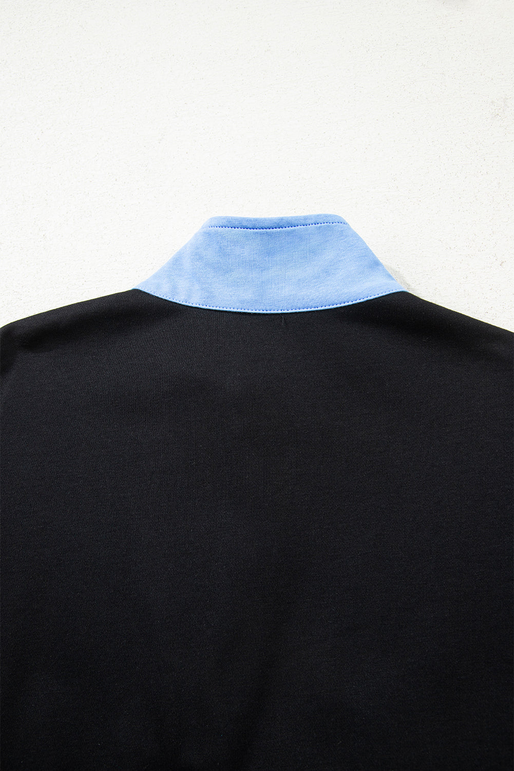 Red Dahlia Colorblock Patchwork Half Button Pullover and Shorts Outfit