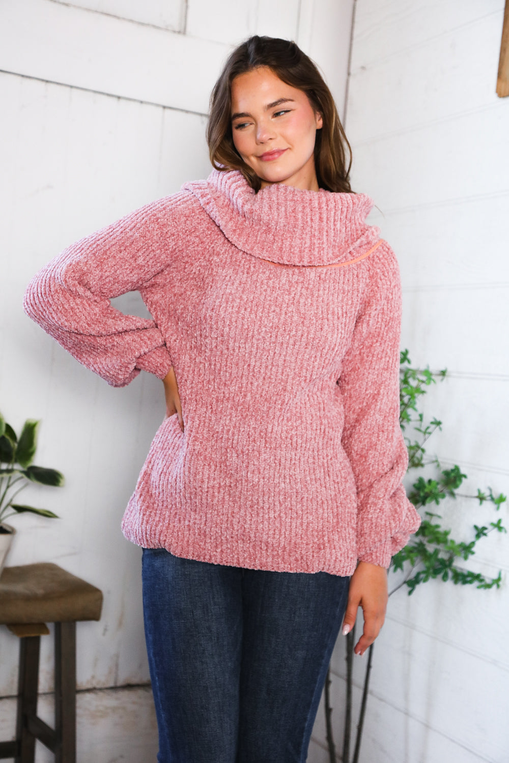 Feeling Berry Cozy Chenille Sweater