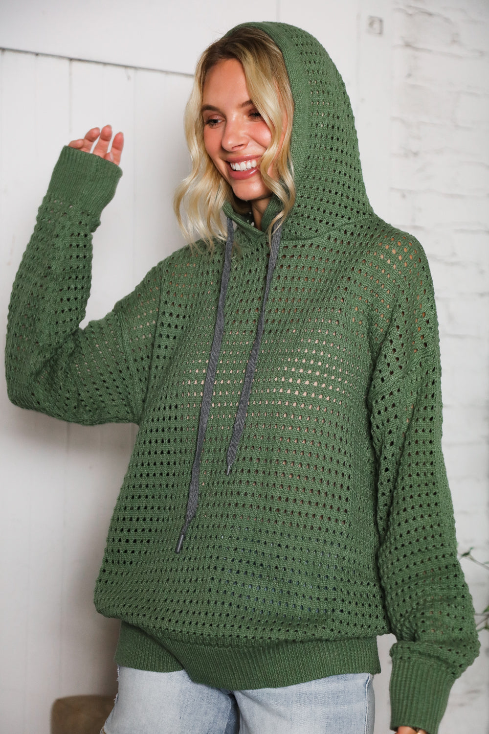 The Chill Knit Olive Pullover Hoodie