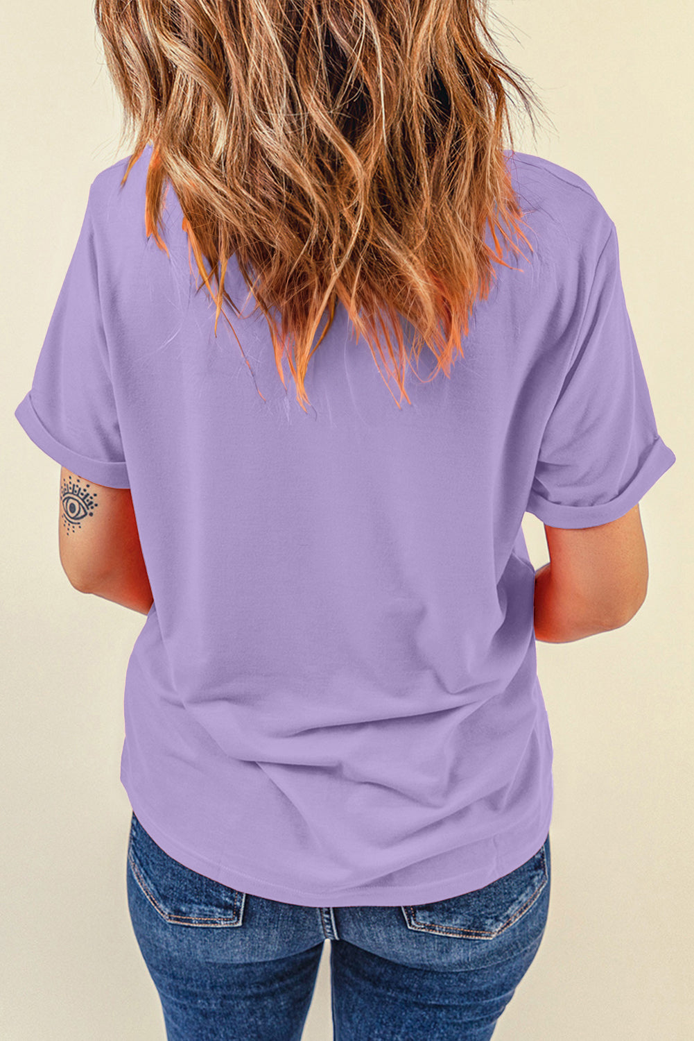 Wisteria Glitter Trim Chenille Ghost Patched Halloween Graphic Tee