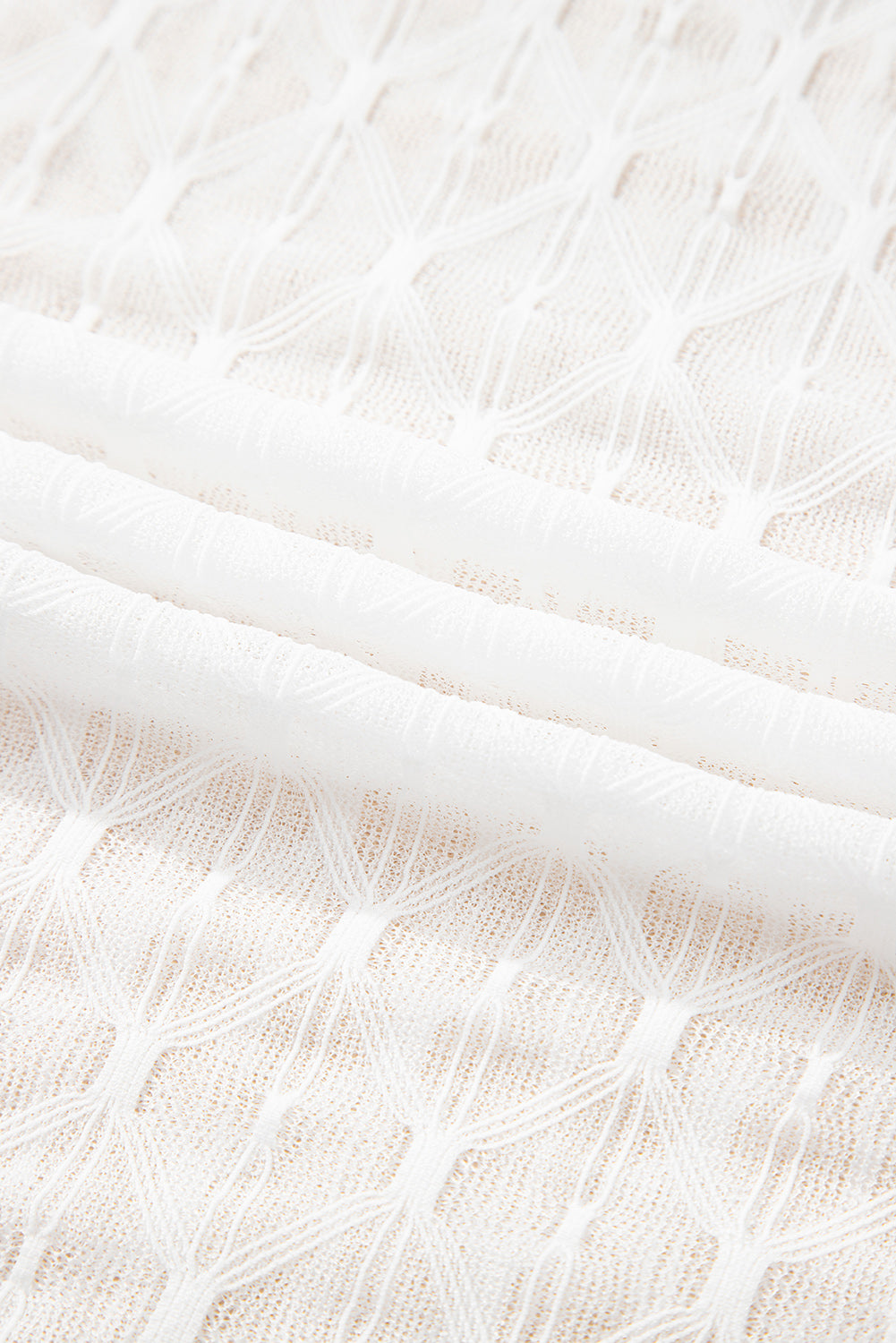 Coffee Sheer Mesh Lettuce Trim Slim Long Sleeve Top