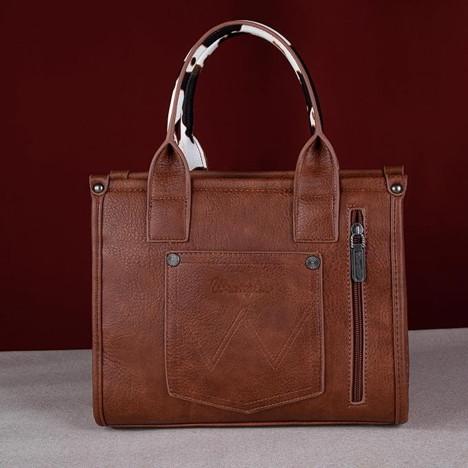 Wrangler Tote Bag for Women Western Cow Print Purse
