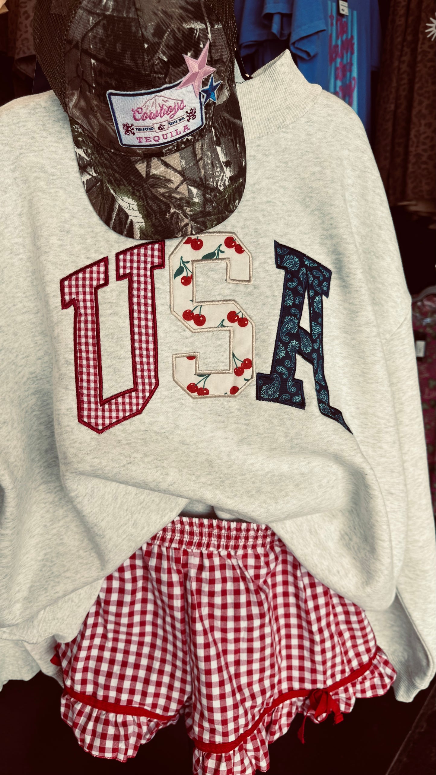 USA Embroidered Mockneck Sweatshirt 