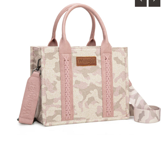 Wrangler Camo Print Tote/Crossbody - Pink