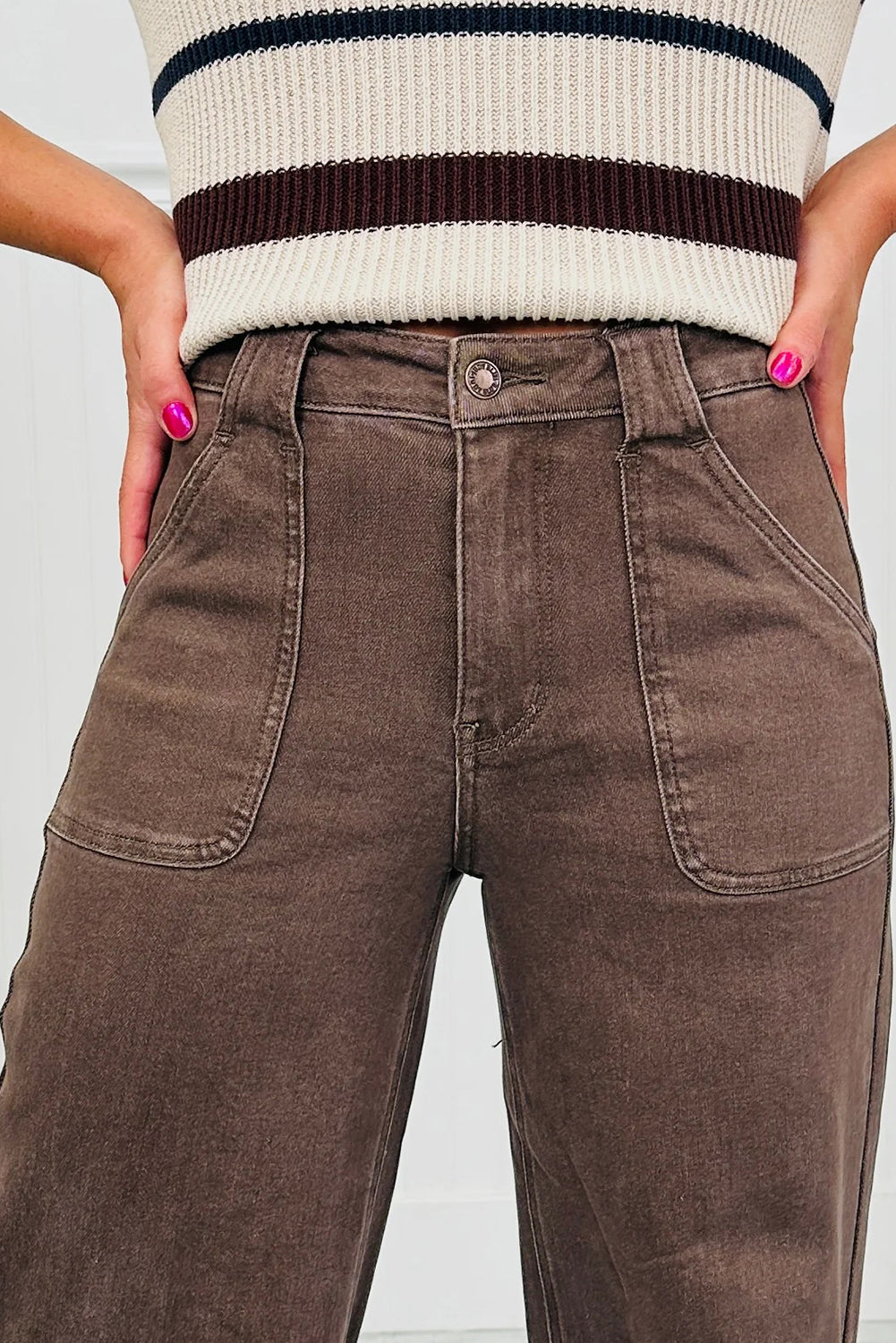 Dusk Blue Retro Washed Patch Pocket Loose Jeans