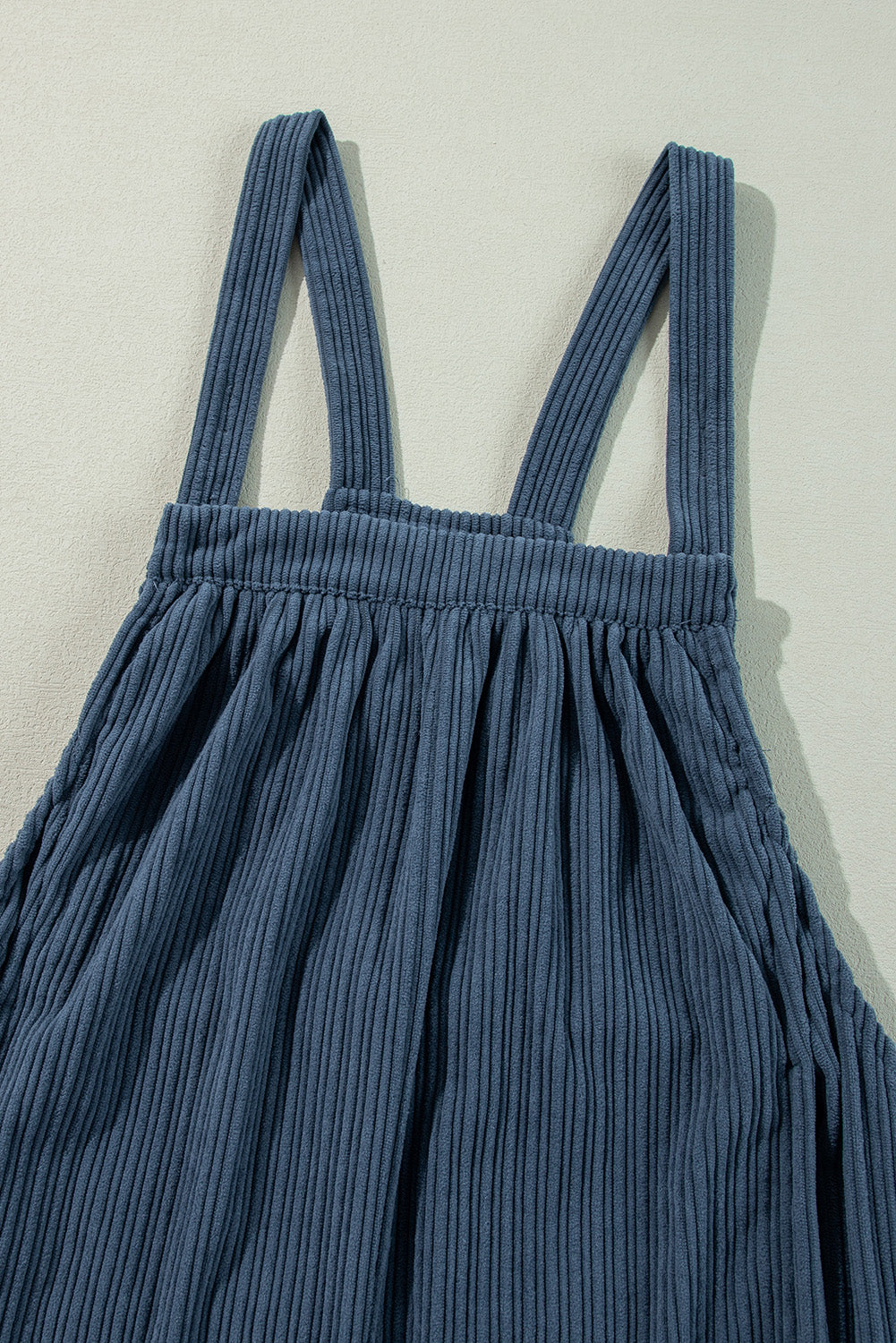 Real Teal Plain Pocketed Loose Fit Corduroy Overalls