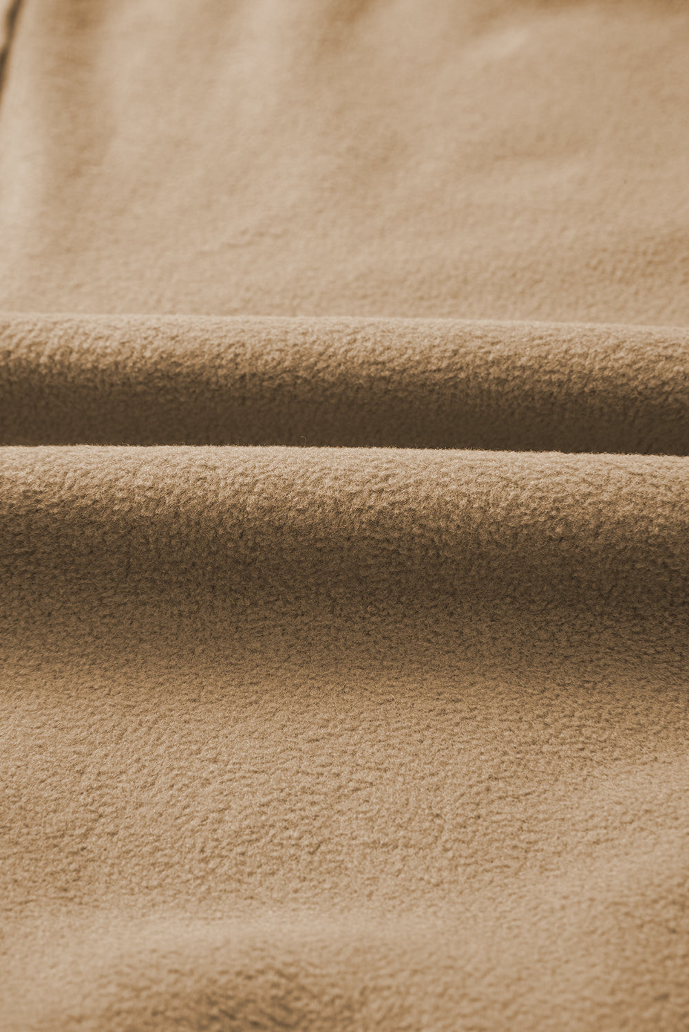 Dark Khaki Fuzzy Sherpa Splicing Pullover Sweatshirt