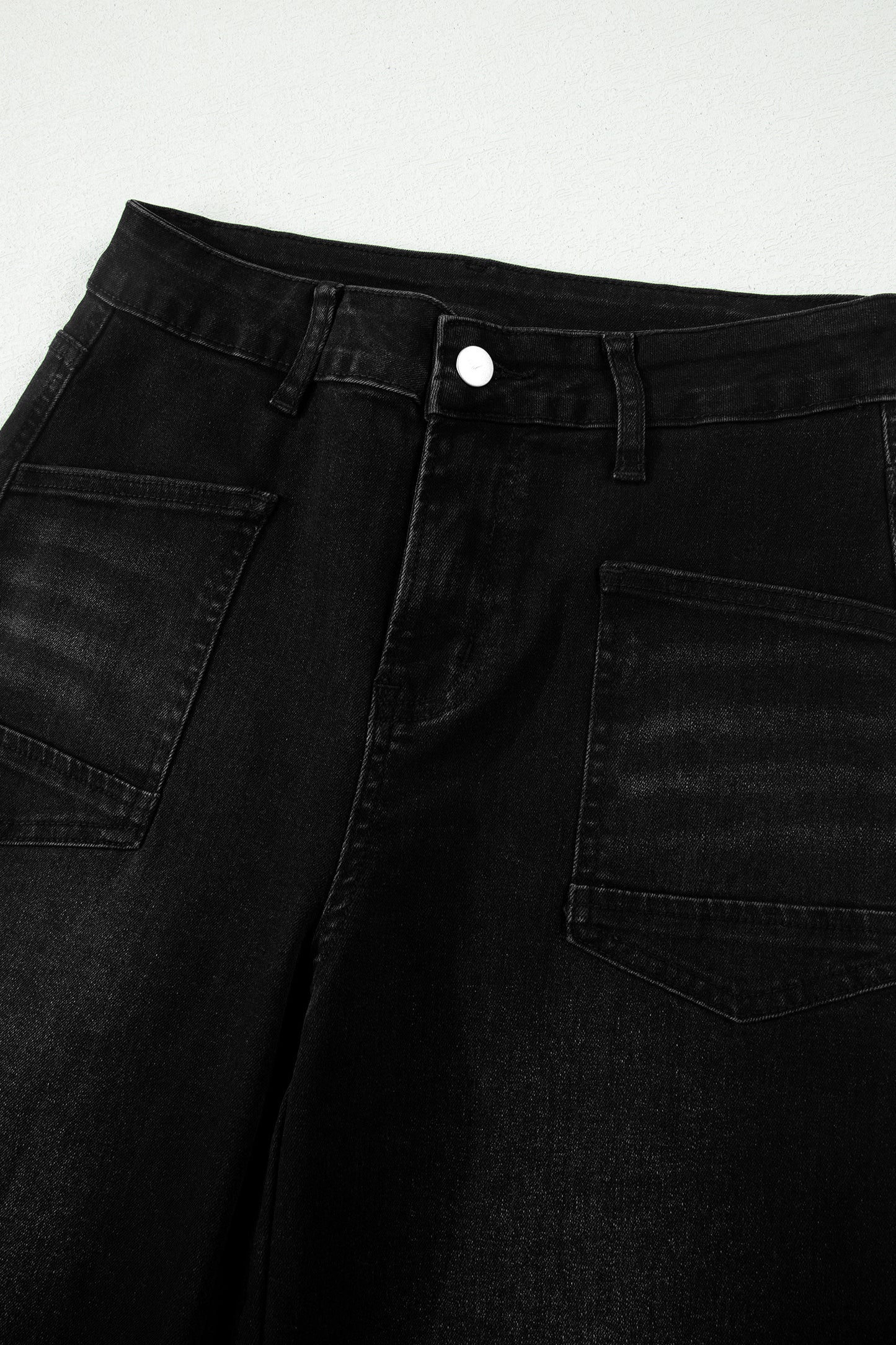 Sail Blue Frayed Cropped Straight Jeans