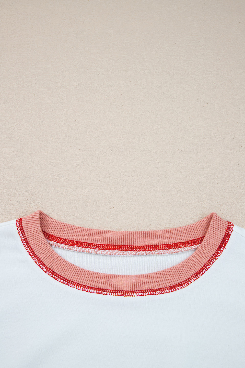 White Striped Colorblock Patchwork Oversized Sweatshirt