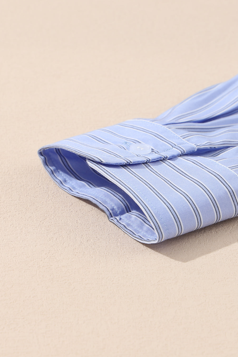 Sky Blue Stripe Button Up Oversized Casual Shirt