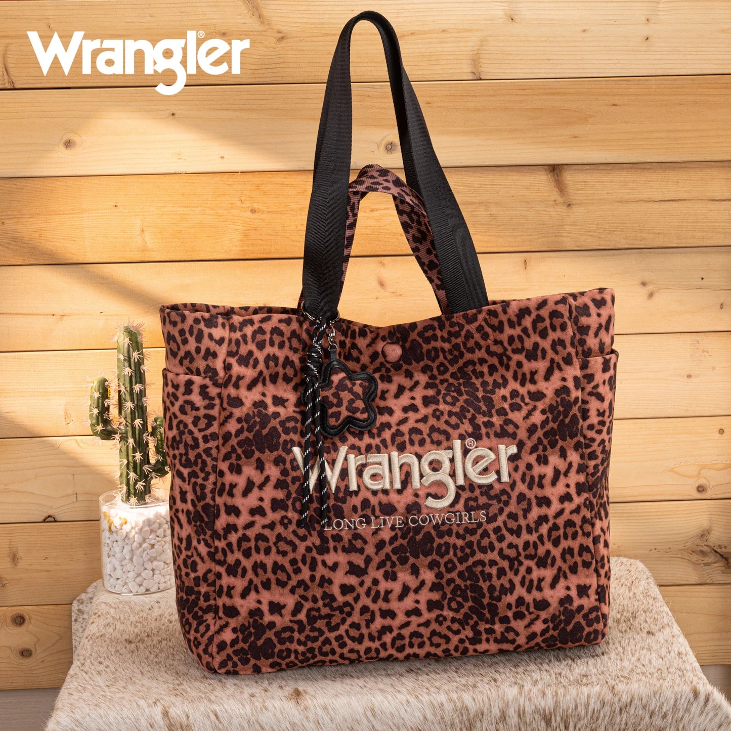 Wrangler Leopard Print Large Tote/Crossbody