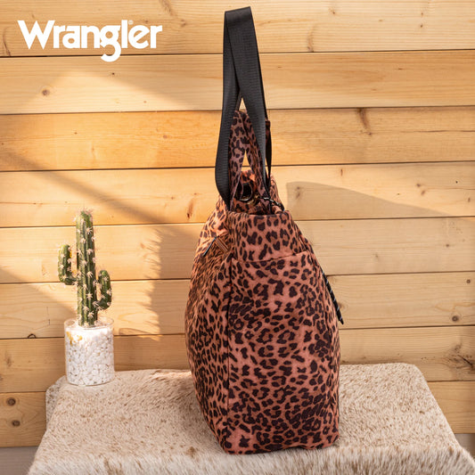 Wrangler Leopard Print Large Tote/Crossbody