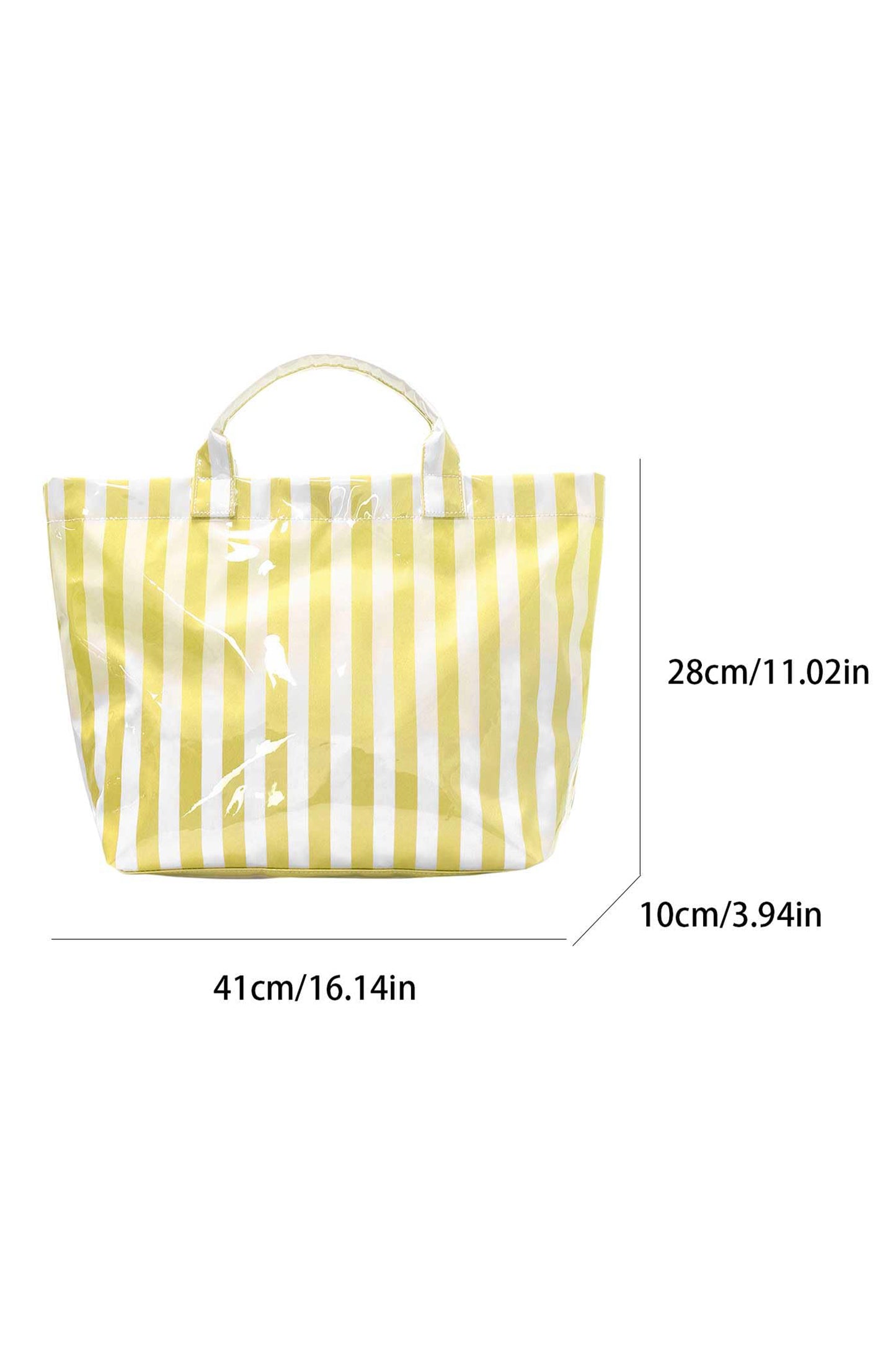 Pink Glossy Striped Vinyl Large Tote Bag