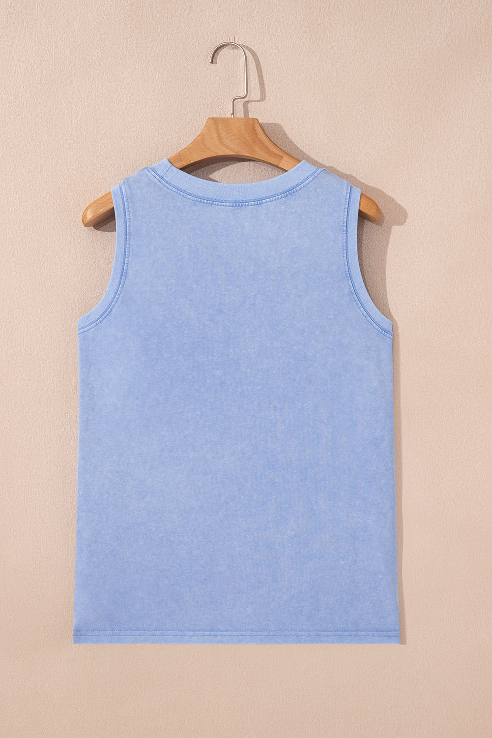 Sea Green Mineral Wash Patched Chest Pocket Tank Top