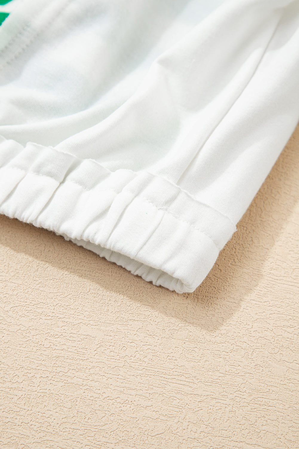 Green Striped Colorblock Patchwork Collared V Neck Cropped Pullover