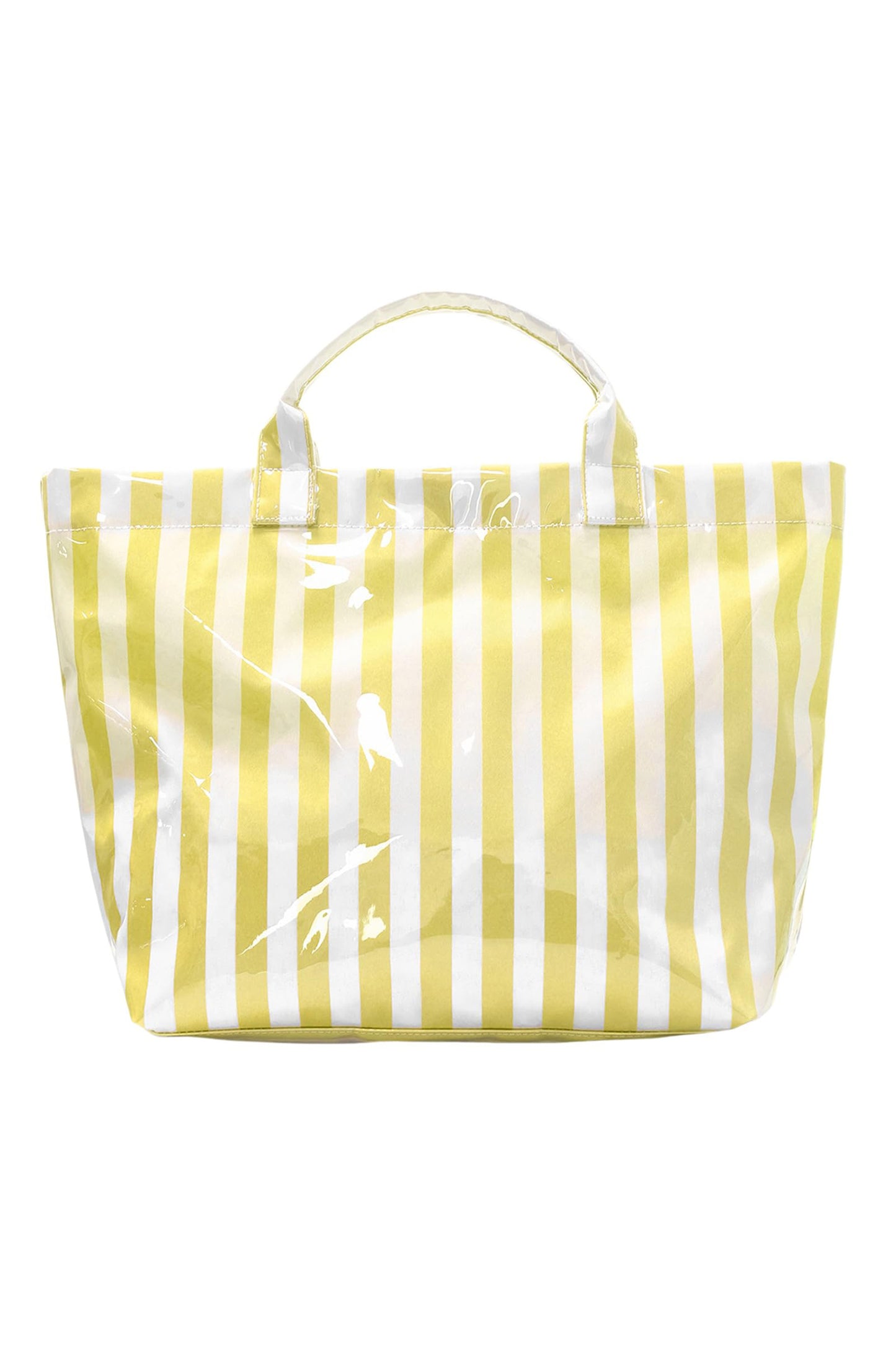 Pink Glossy Striped Vinyl Large Tote Bag