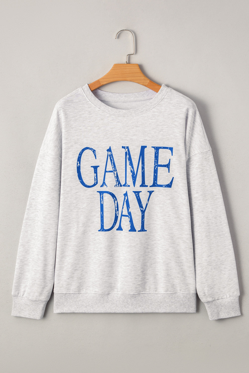 Blue GAME DAY Vintage Washed Letter Graphic Baggy Sweatshirt