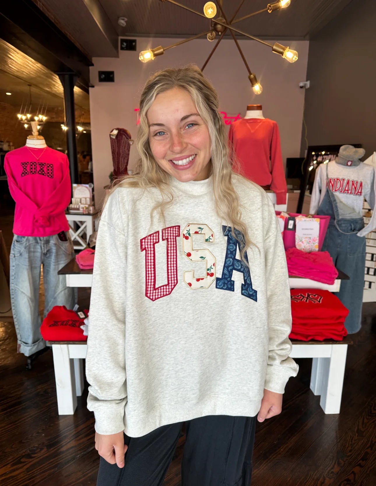 USA Embroidered Mockneck Sweatshirt&nbsp;