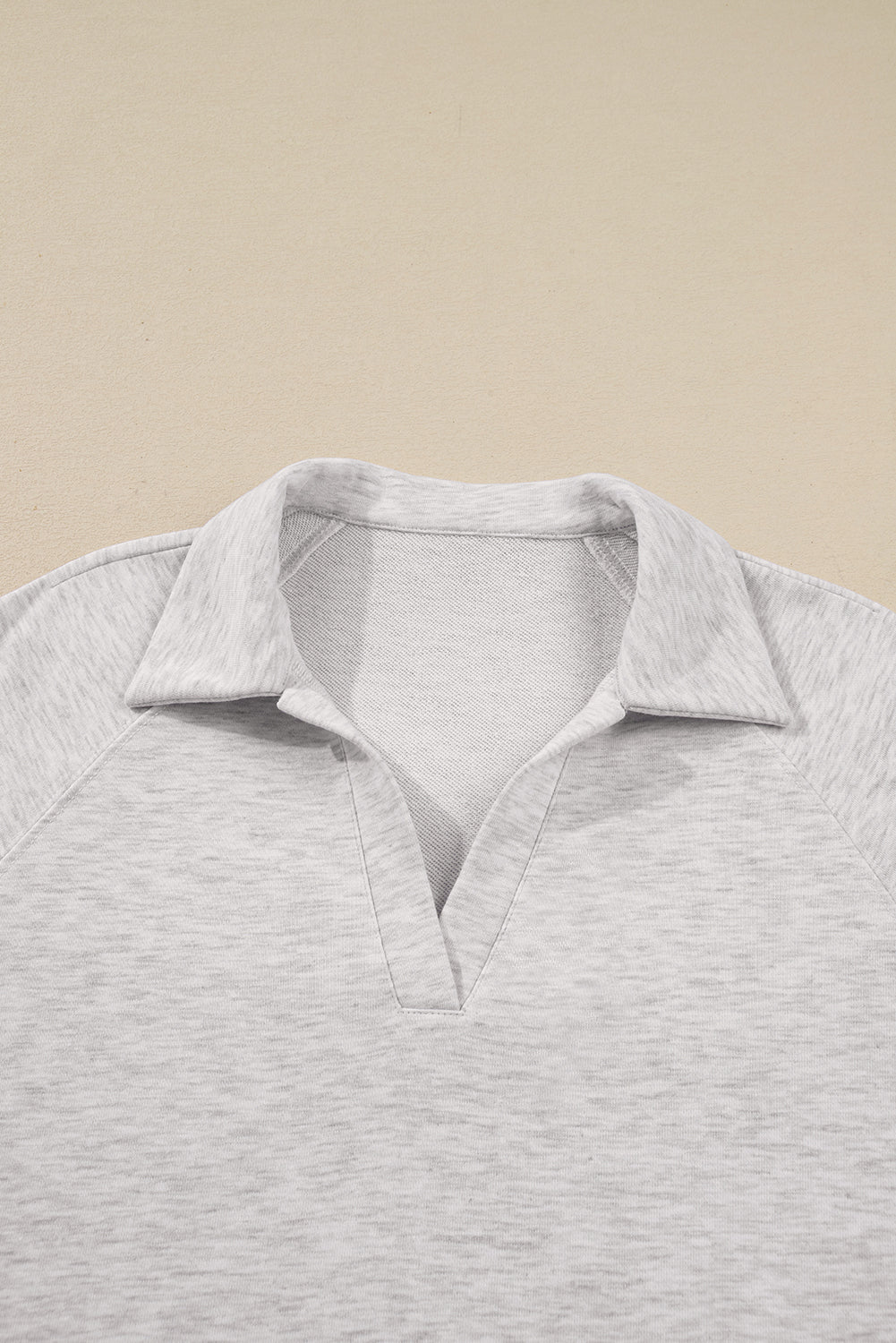 Bright Pink Polo Collar V Neck Pullover and Drawstring Sweatpants Set