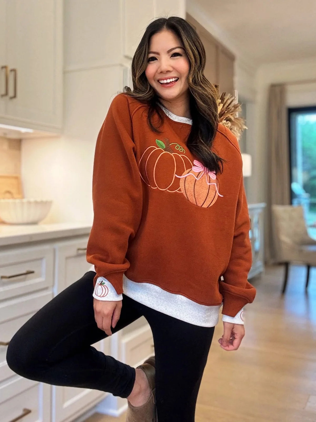 Pretty Little Pumpkins Layerpop™ Double Cuffs Sweatshirt