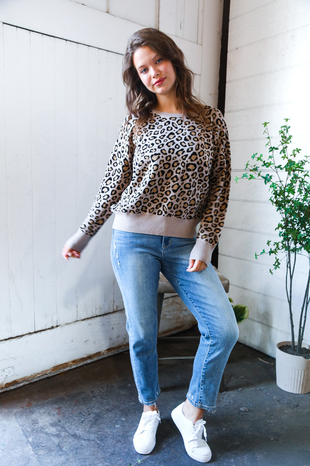 Savanna Style Leopard Pullover