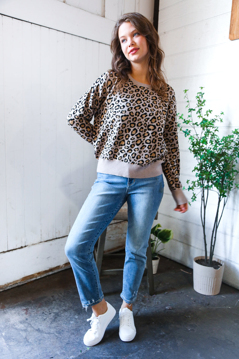 Savanna Style Leopard Pullover
