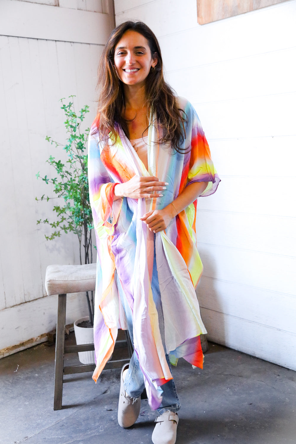 Caught in Technicolor Open Kimono