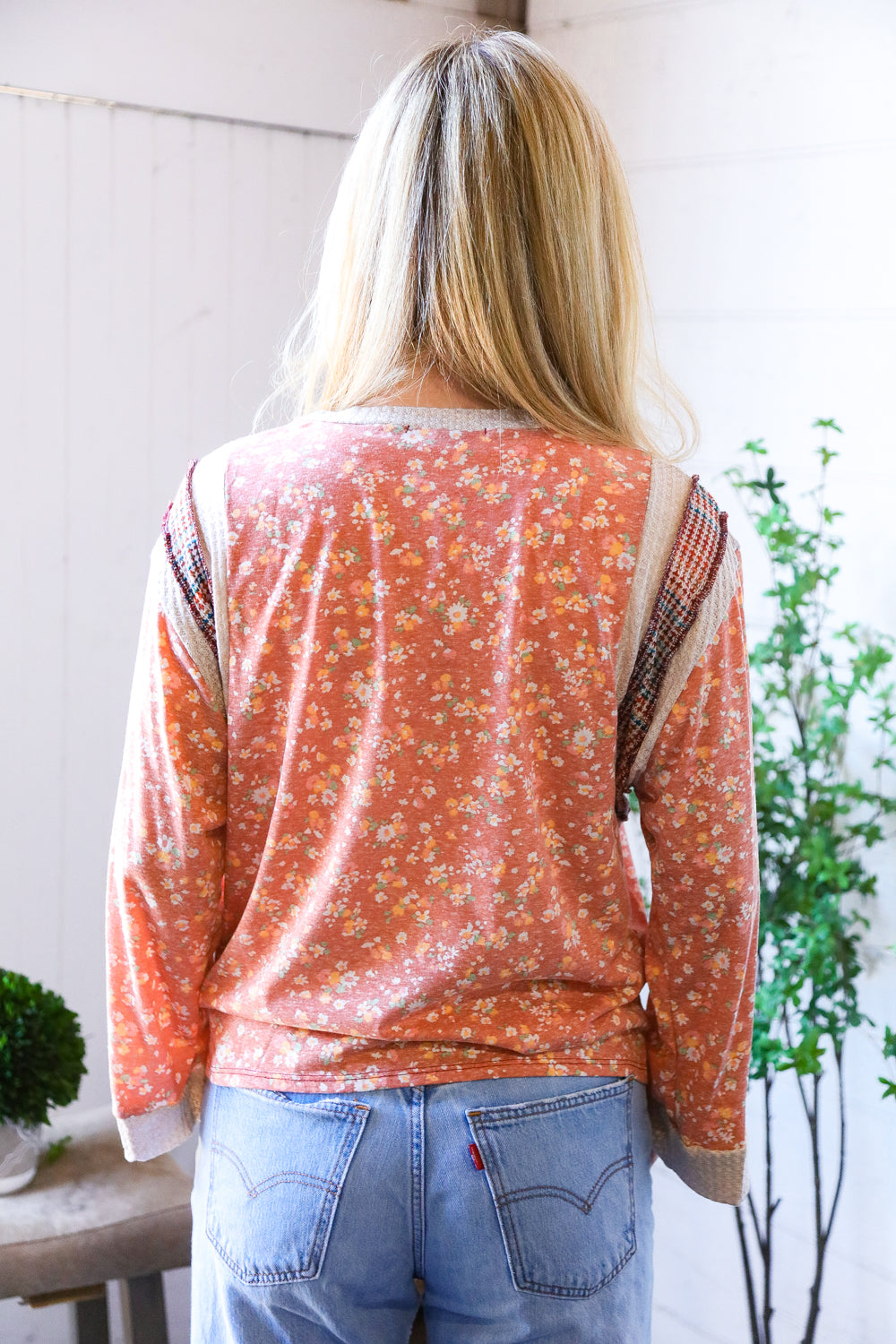 In the Flower Fields Oversized Floral Top