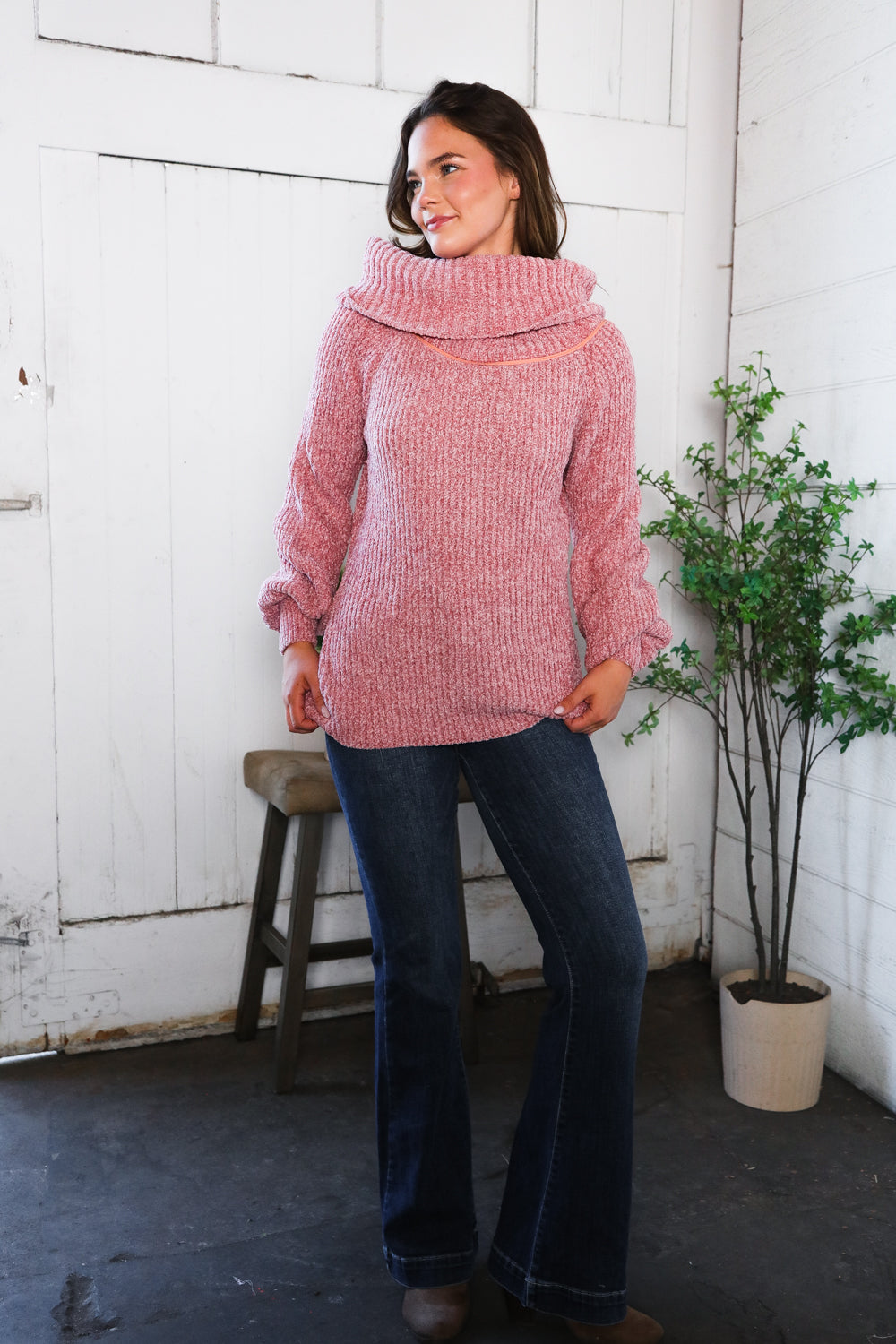 Feeling Berry Cozy Chenille Sweater