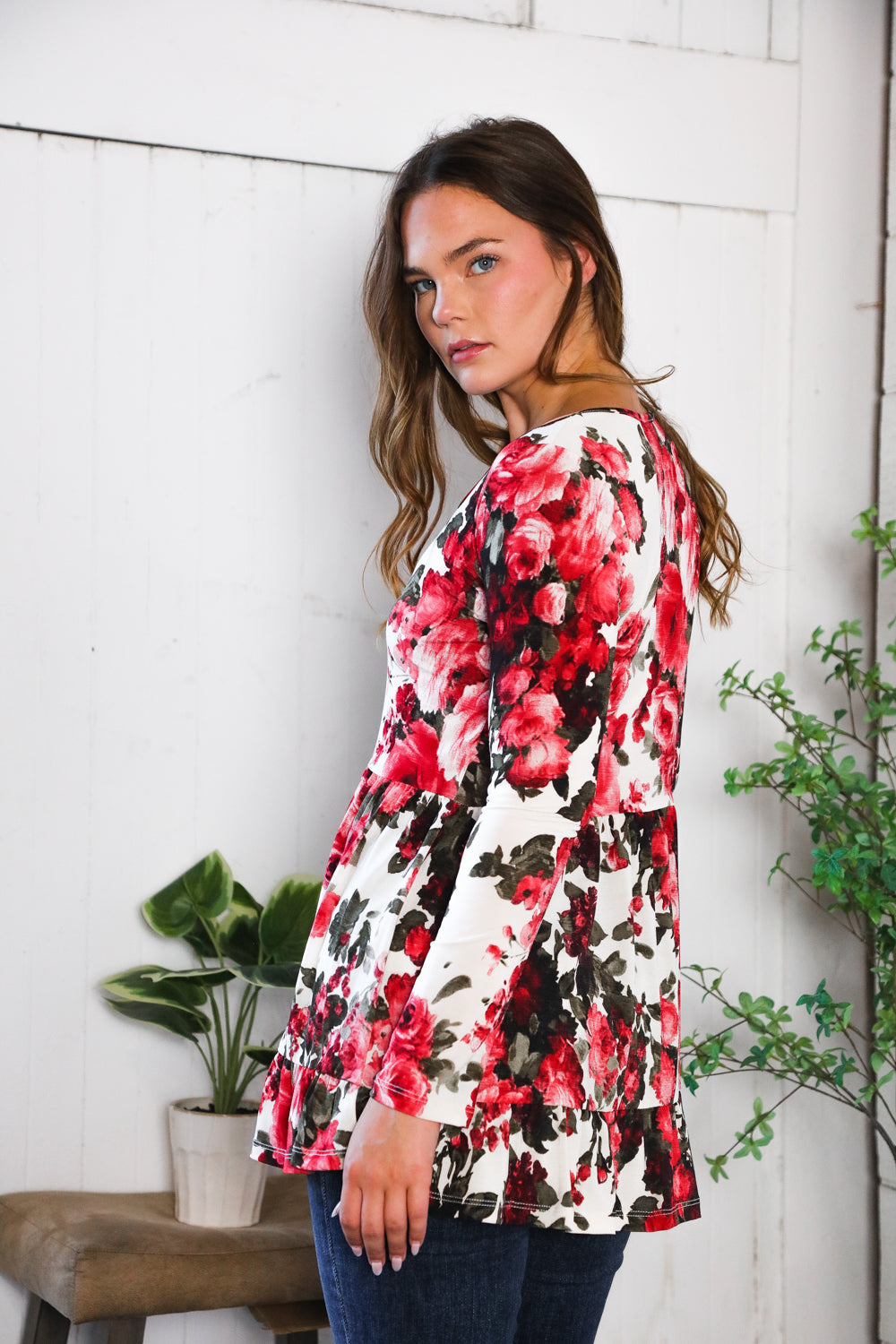 Berry Bloom Babydoll Top