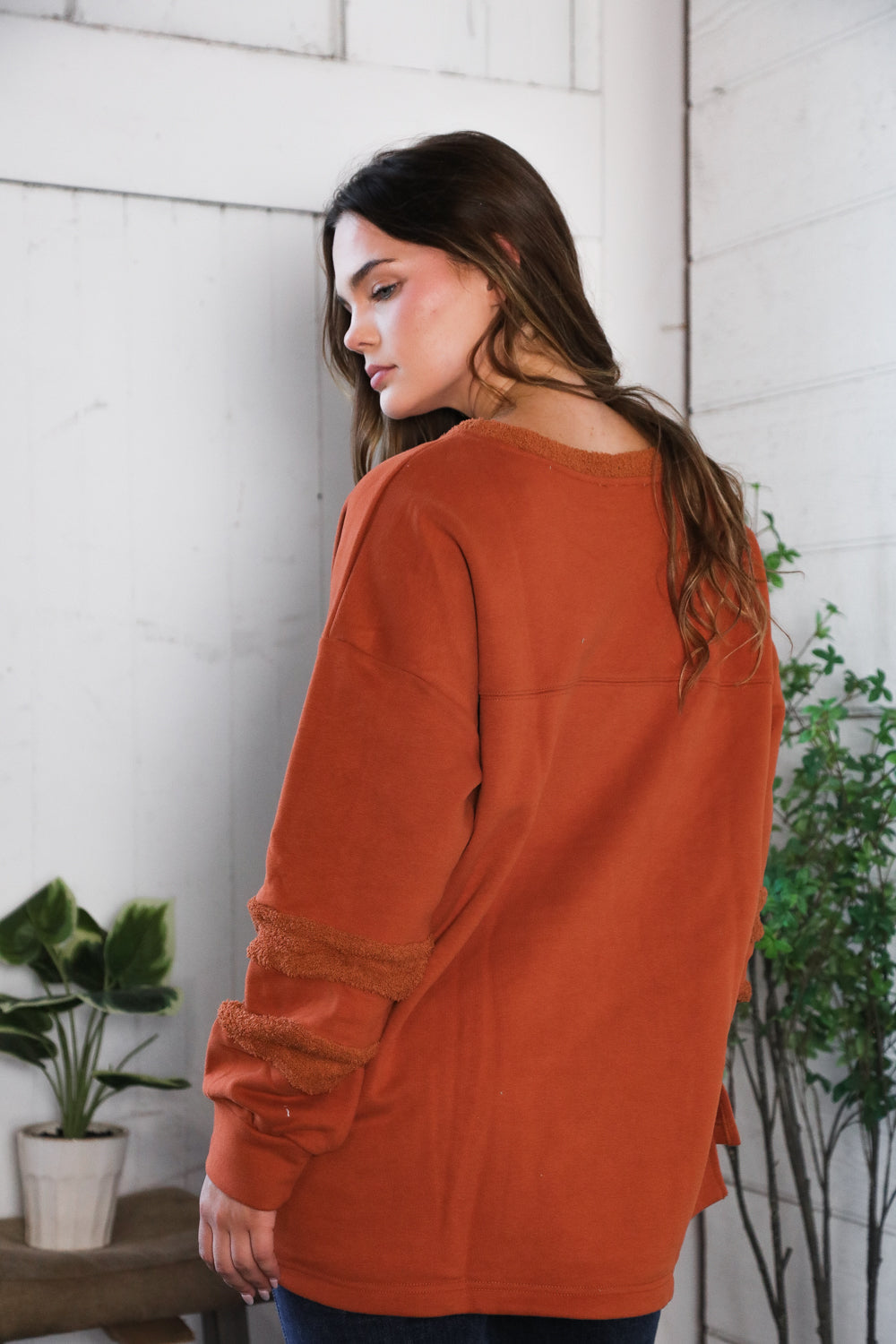 Falling Leaves Rust Pullover