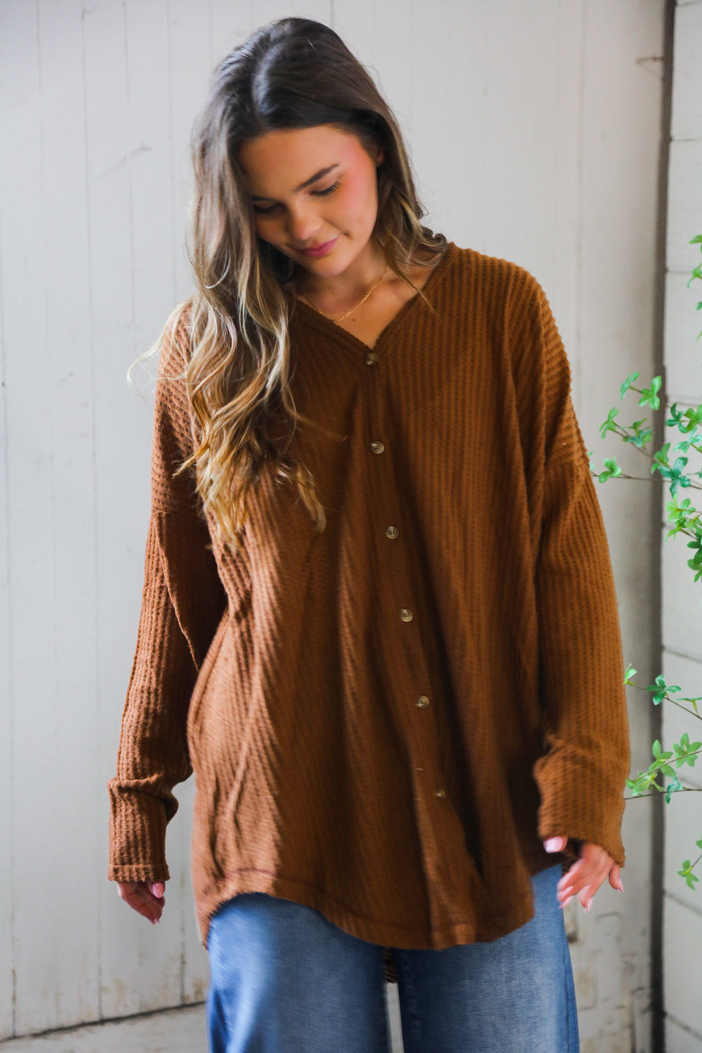 Maple Mornings Mocha Thermal Cardigan