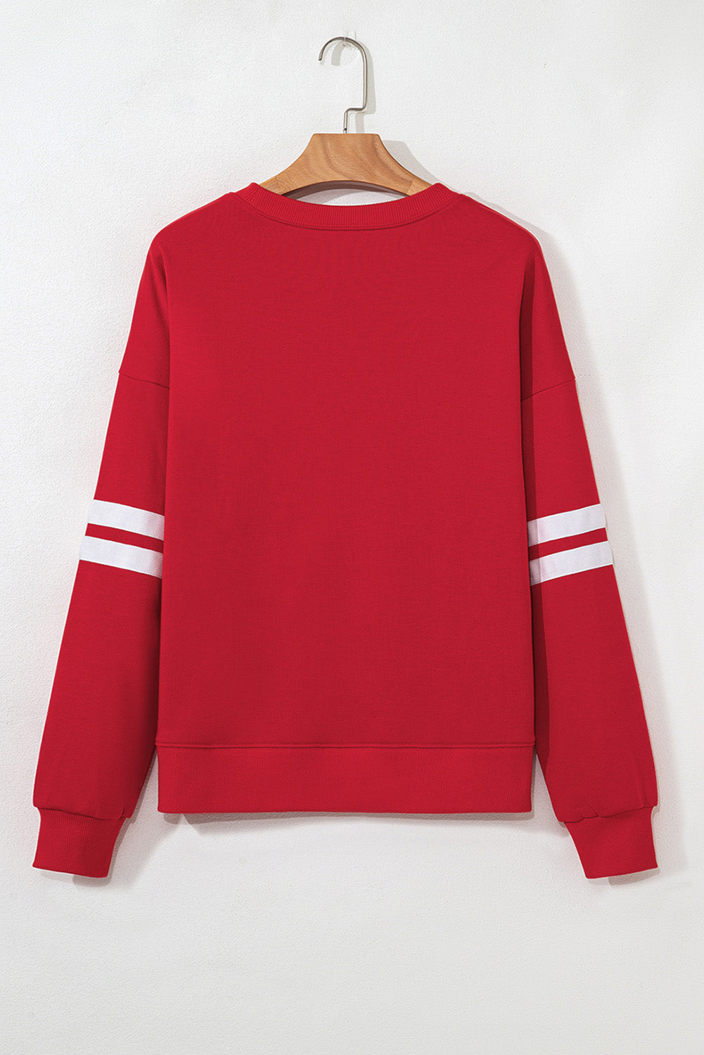 Fiery Red GAME DAY Striped Drop Shoulder Oversized Sweatshirt