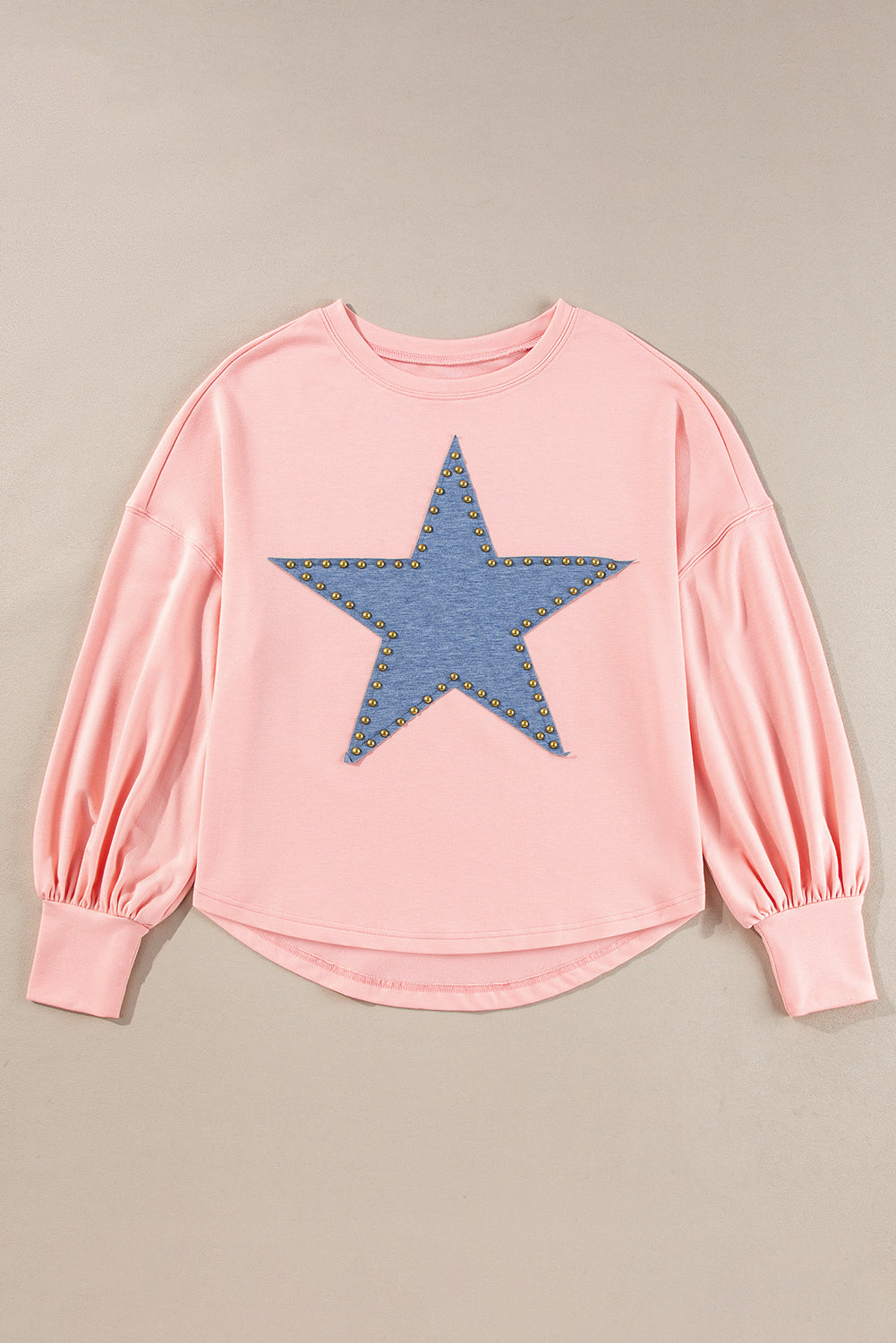 Gossamer Pink Studded Star Graphic Oversized Top