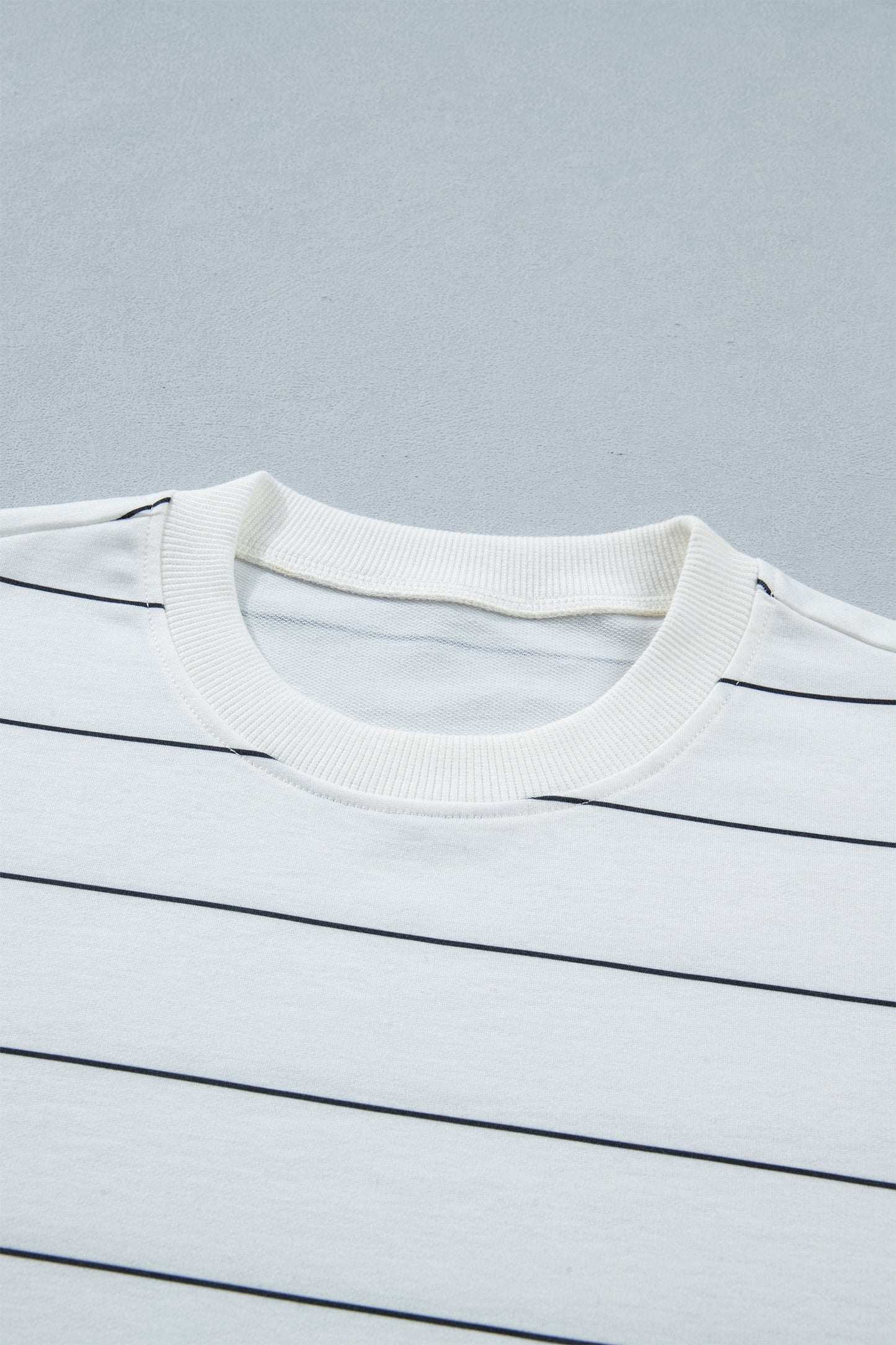 Black Stripe Half Sleeve Tee Drawstring Shorts 2pcs Set