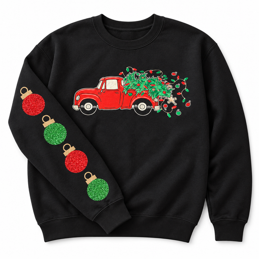Christmas Light Full Truck Sweatshirt
