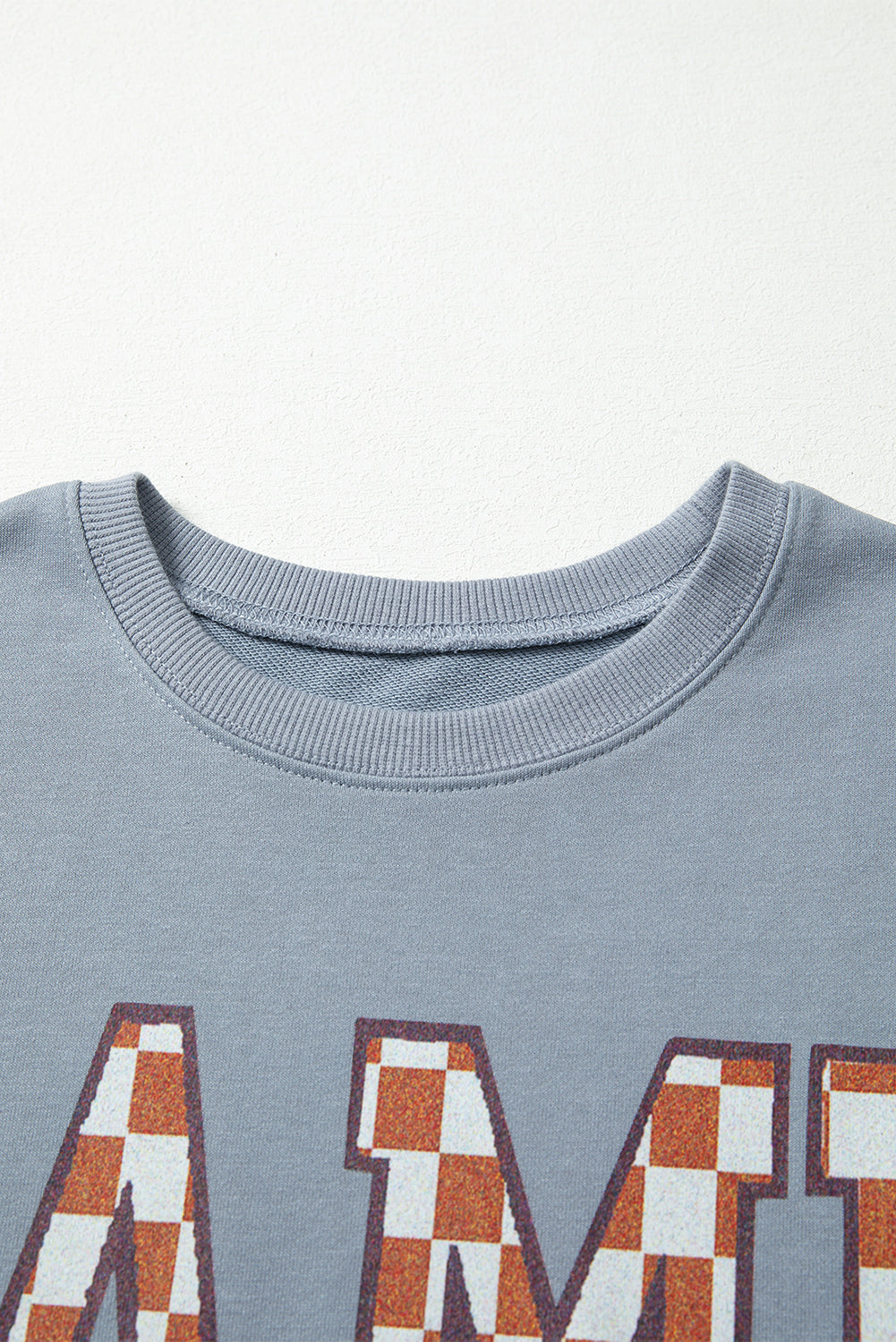 Sleet GAME DAY Checkered Letter Graphic Oversized Sweatshirt