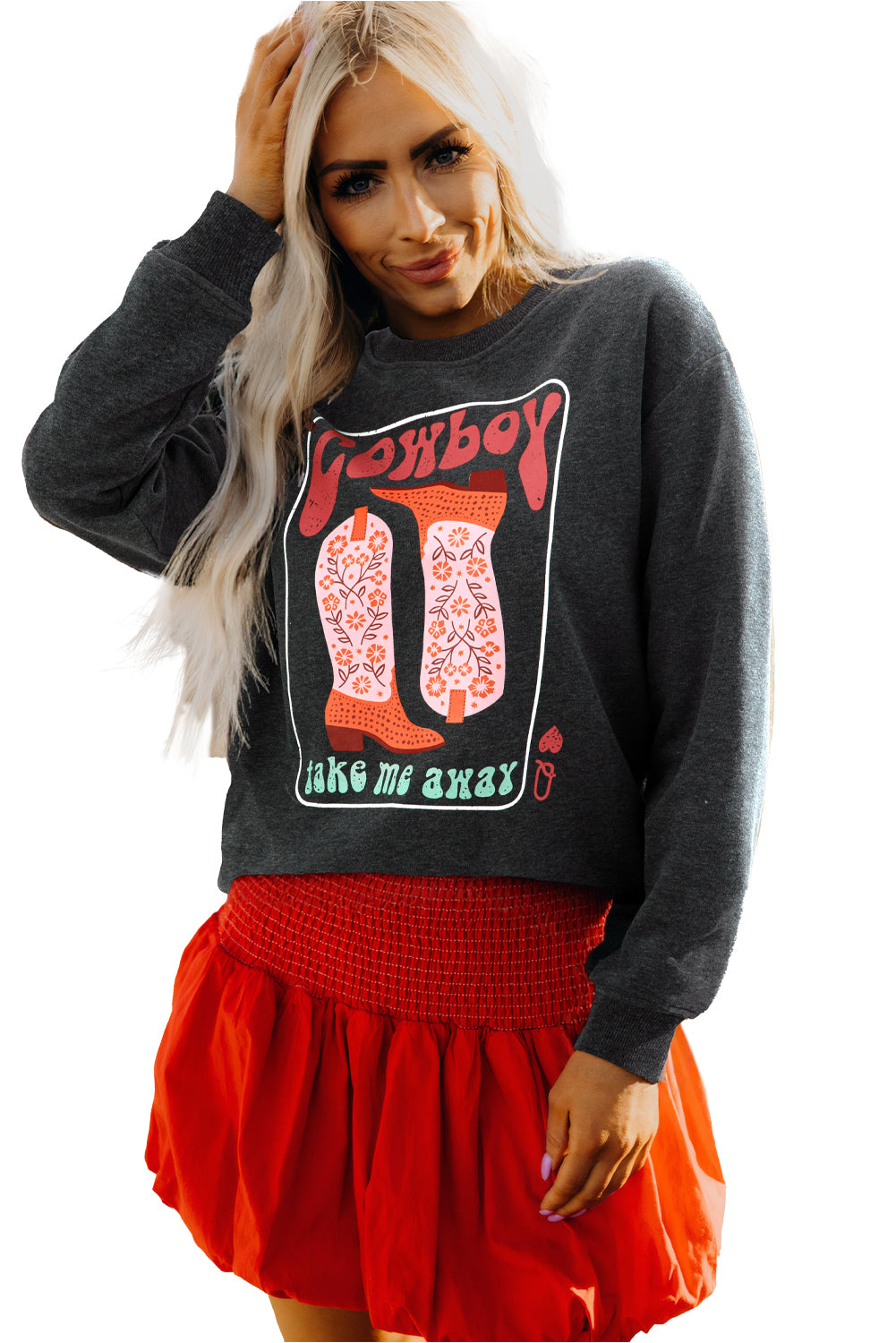 Carbon Grey Queen Card Drop Shoulder Graphic Sweatshirt