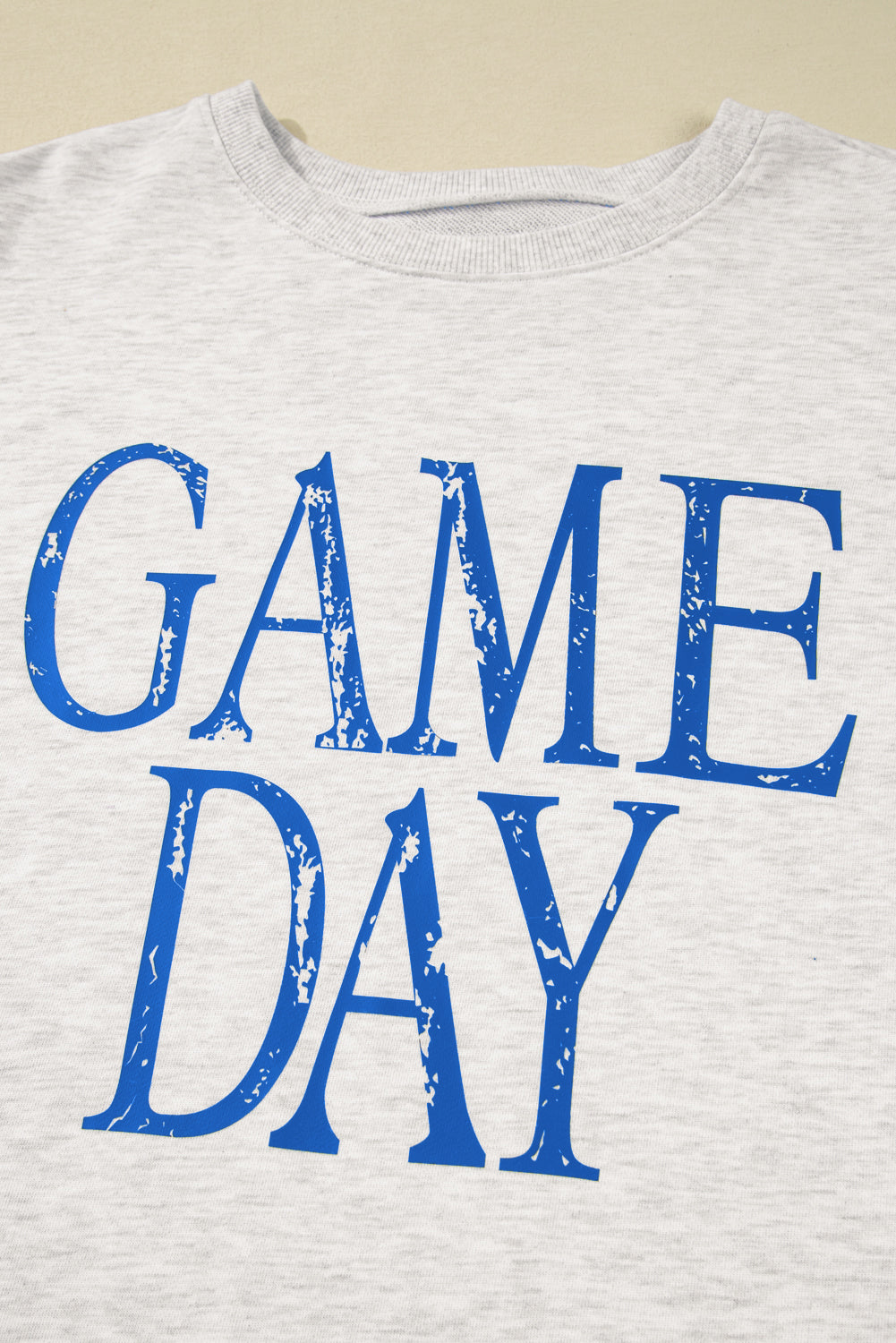 Blue GAME DAY Vintage Washed Letter Graphic Baggy Sweatshirt