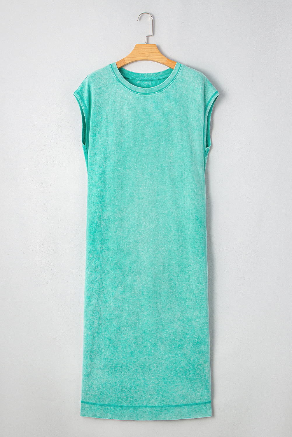 Clearly Aqua Mineral Wash Pocketed T-shirt Dress