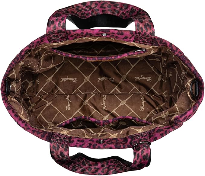 Wrangler Leopard Print Large Tote/Crossbody - Purple