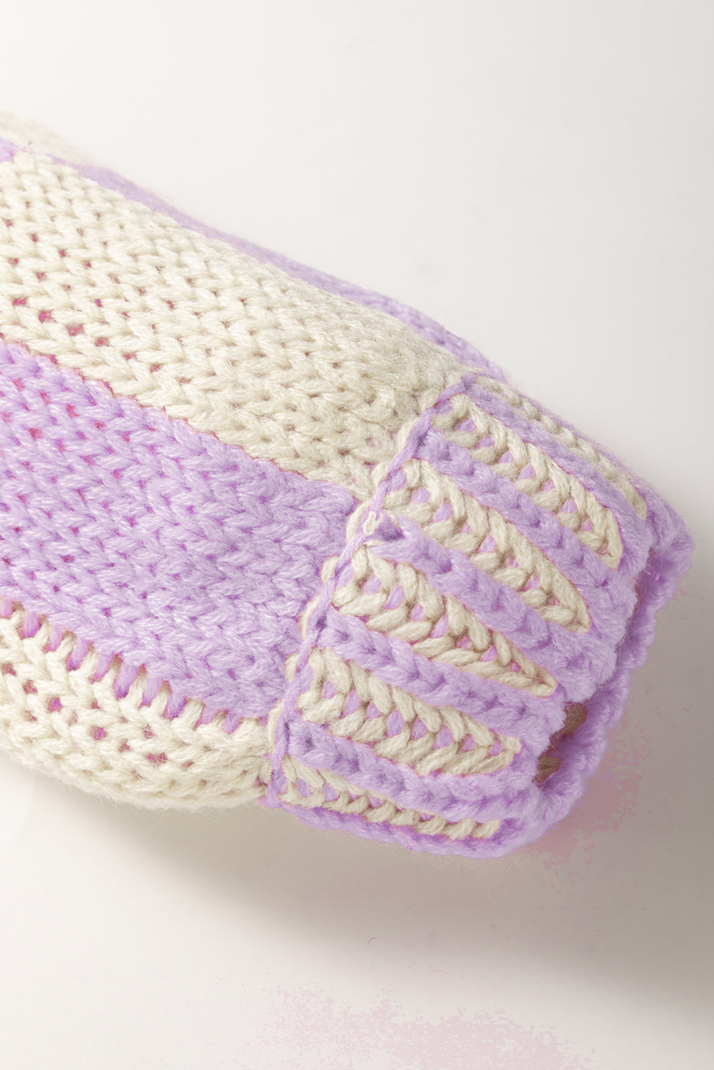 Smoke Gray Colorblock Checked Open Front Knitted Cardigan