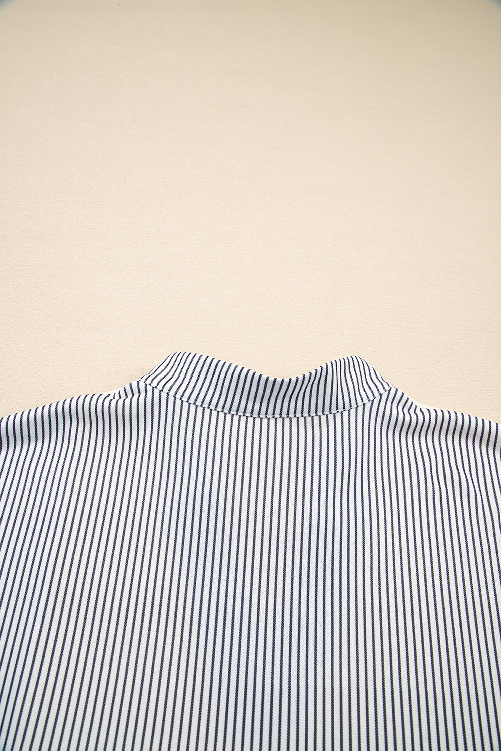 Beige Floral Striped Patchwork Drop Sleeve Boxy Fit Sweatshirt