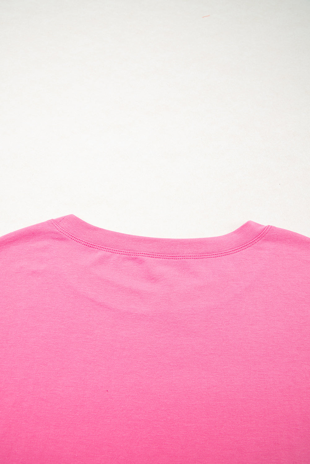 Pink Raw Edge Frayed Star Patched Plus Size Top