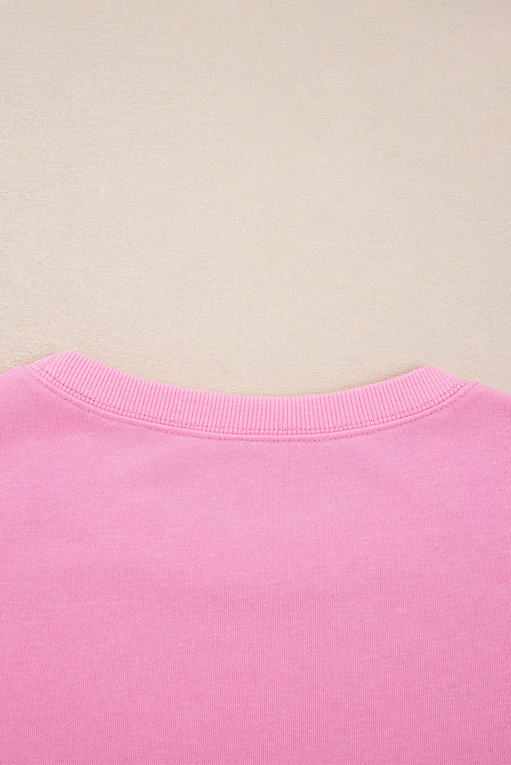 Pink Lace Bow Embroidered Dolman Sleeve Plus Size Sweatshirt