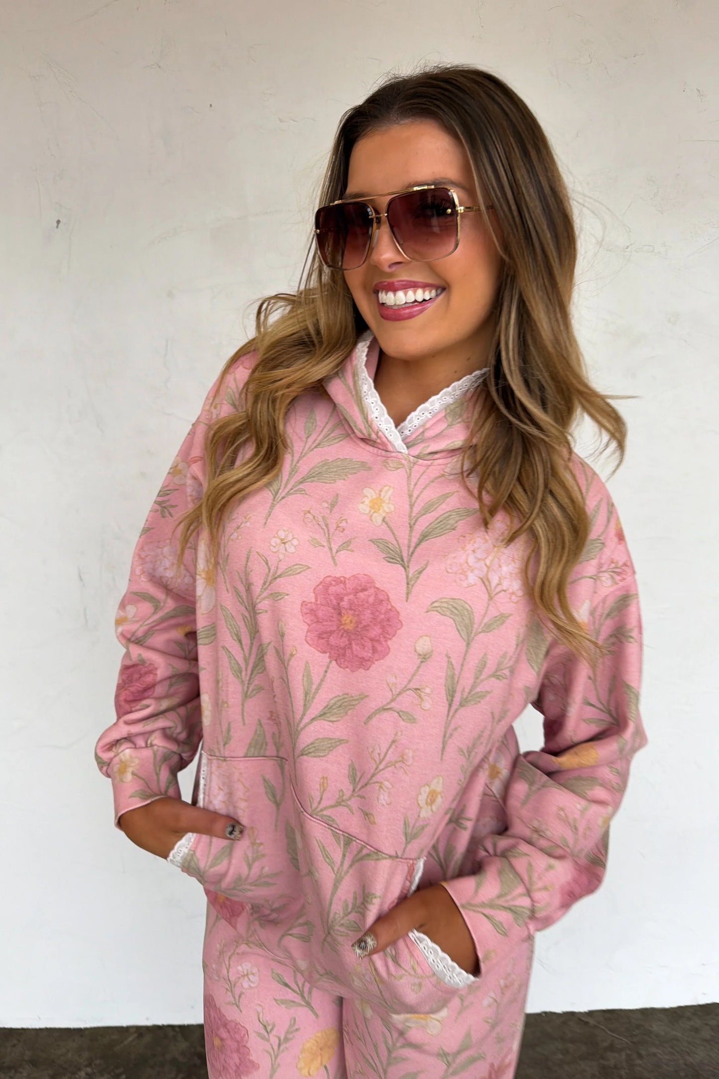 LACE FLORAL HOODIE