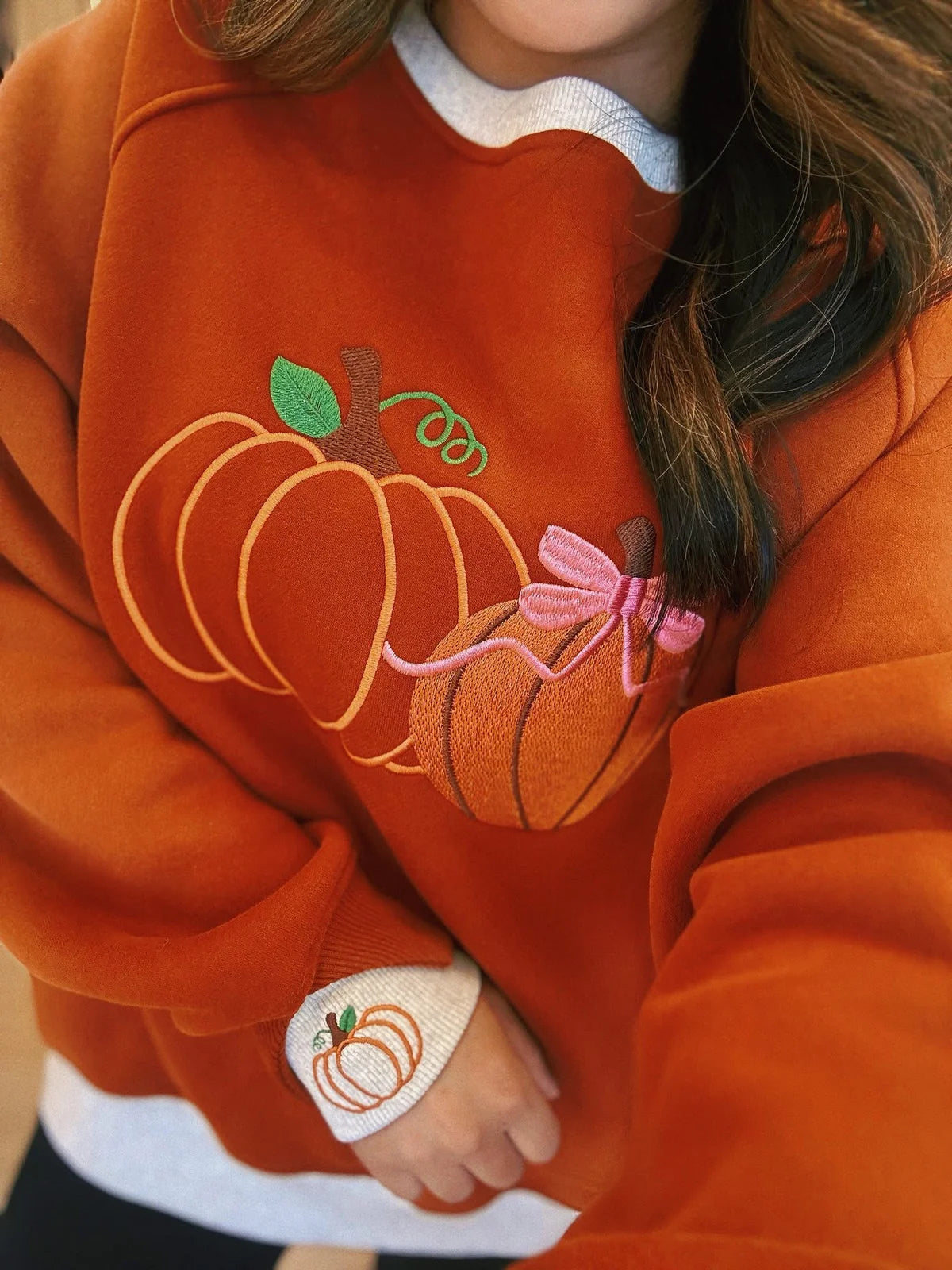 Pretty Little Pumpkins Layerpop™ Double Cuffs Sweatshirt