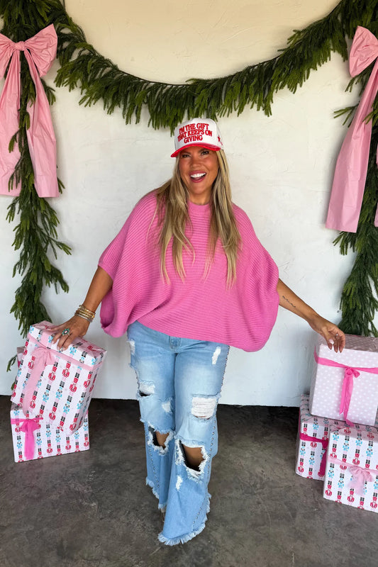PULLOVER PINK PONCHO