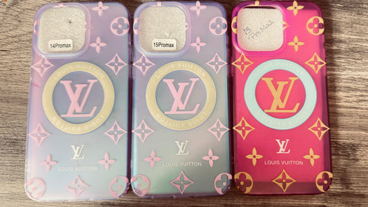 Neon LV Monogram iphone 15 ProMax Case – Slim MagSafe TPU