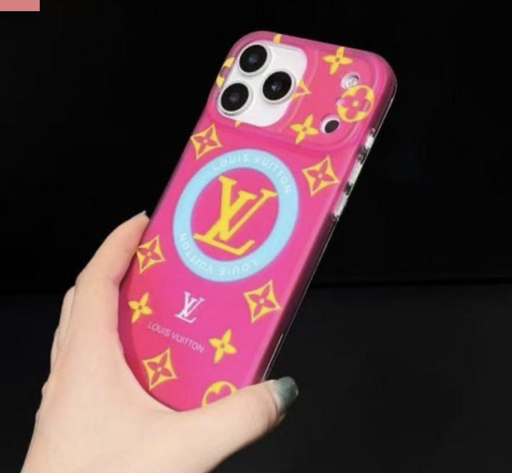 Neon LV Monogram iphone 15 ProMax Case – Slim MagSafe TPU